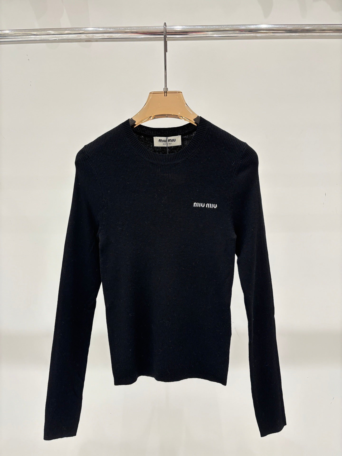 25FW round neck letter logo simple thin knitted long sleeves