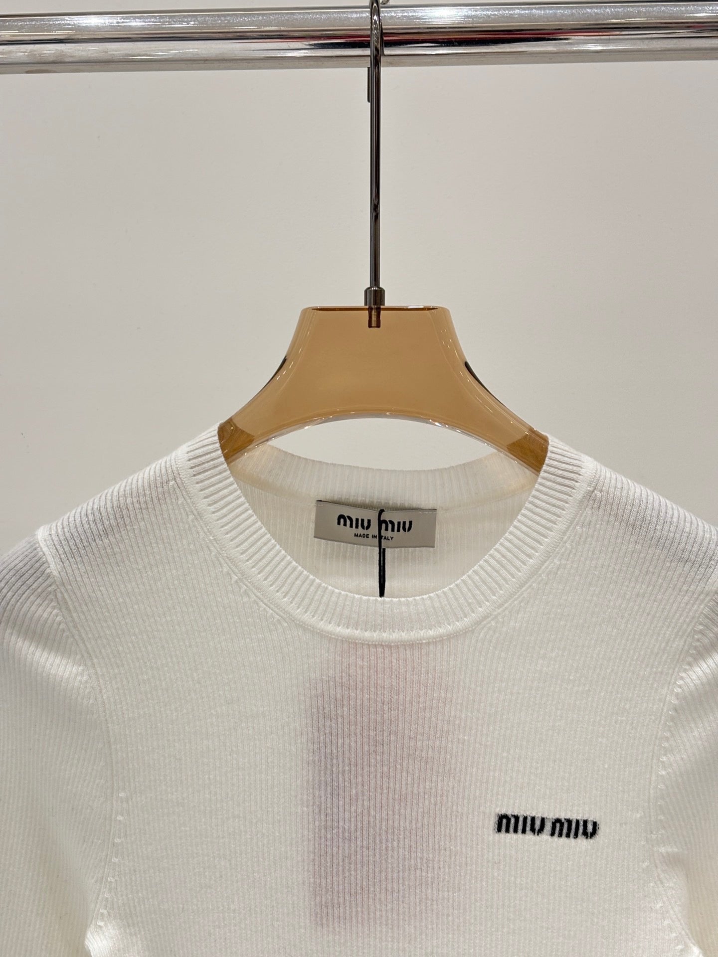 25FW round neck letter logo simple thin knitted long sleeves