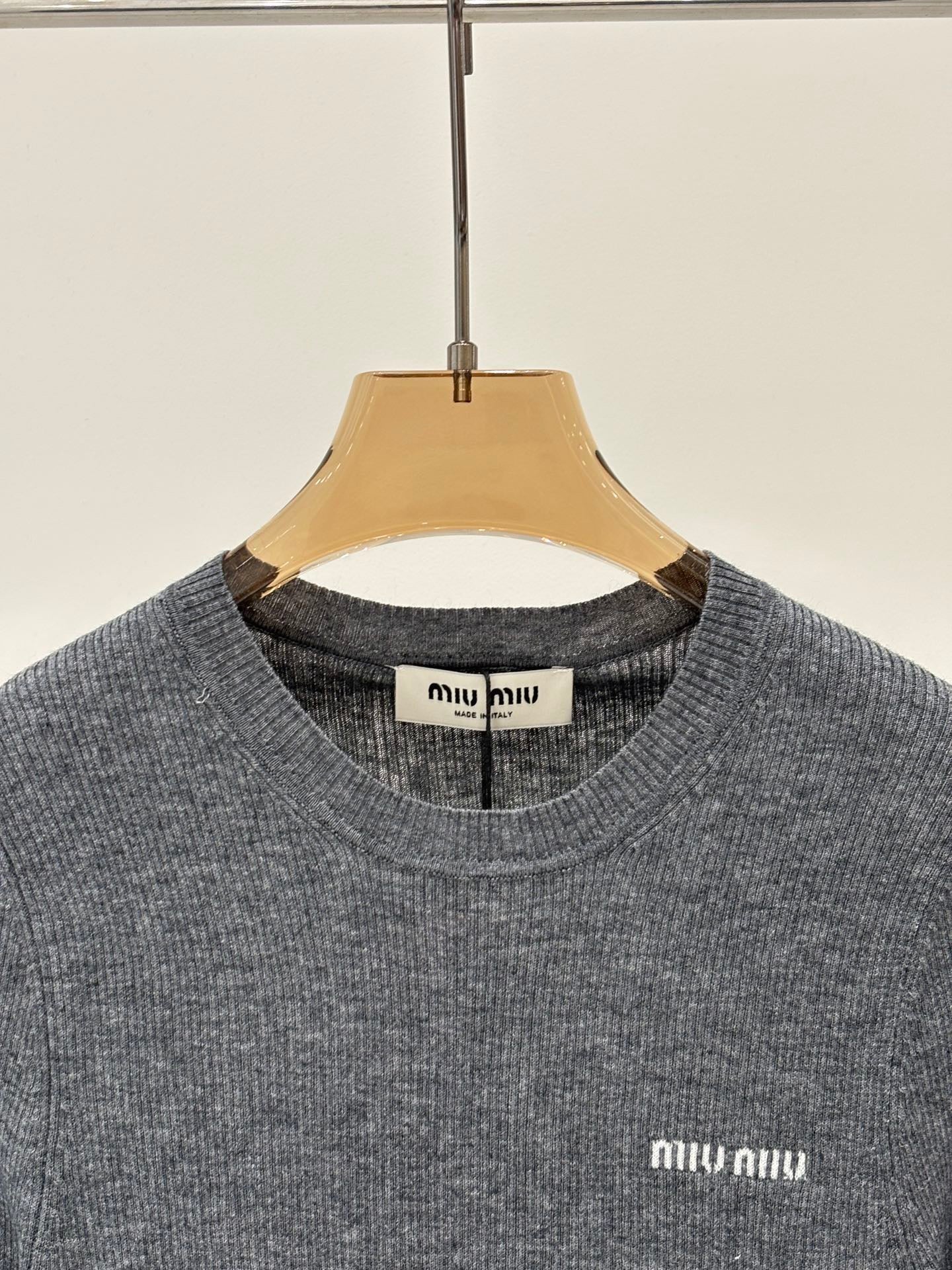 25FW round neck letter logo simple thin knitted long sleeves