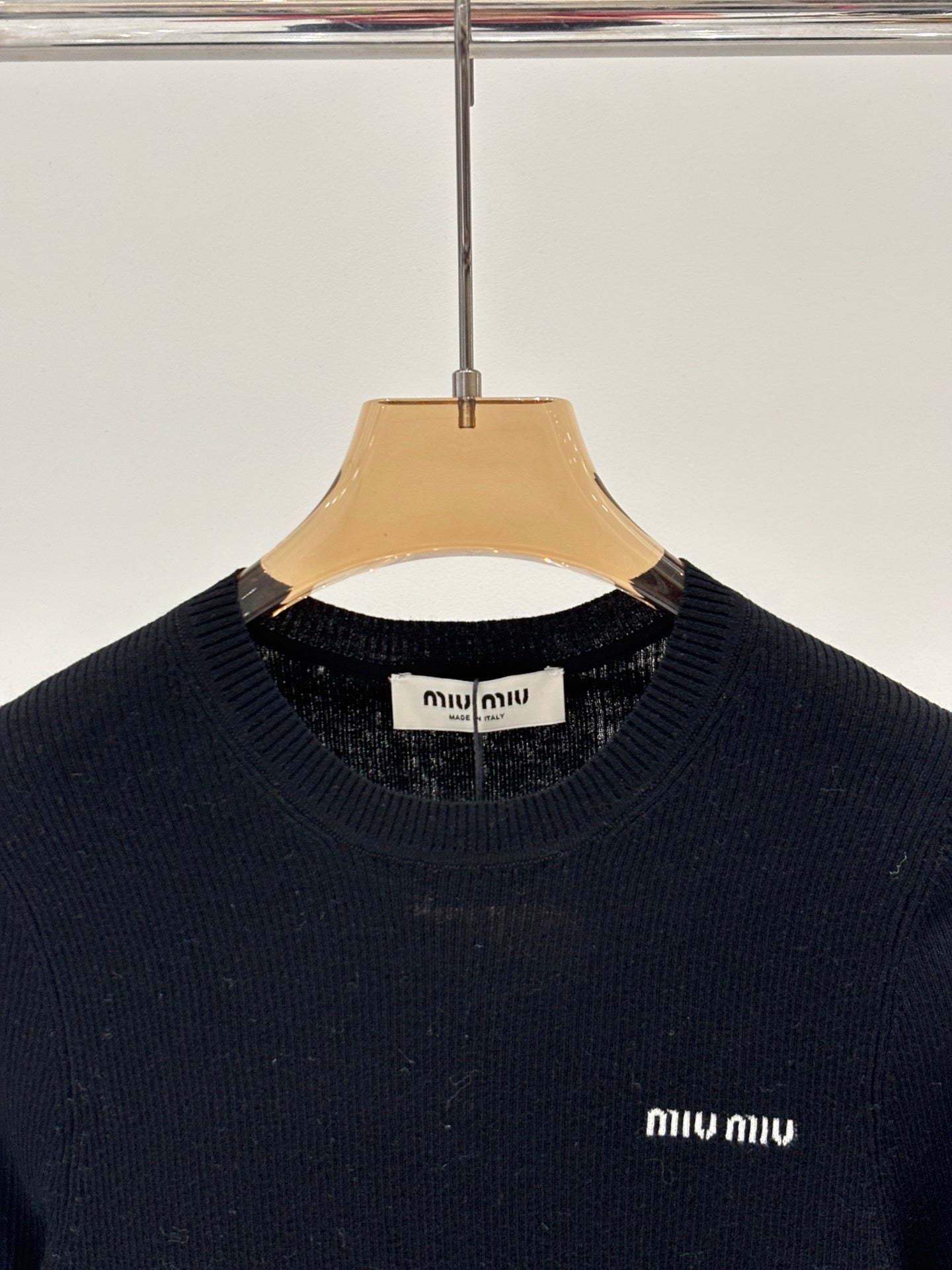 25FW round neck letter logo simple thin knitted long sleeves