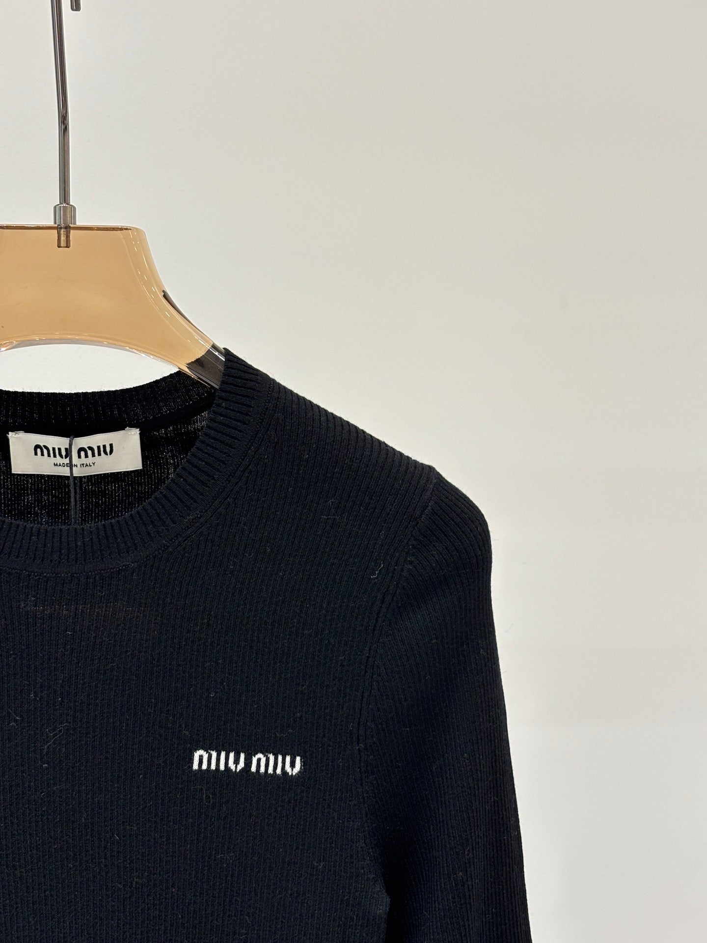 25FW round neck letter logo simple thin knitted long sleeves