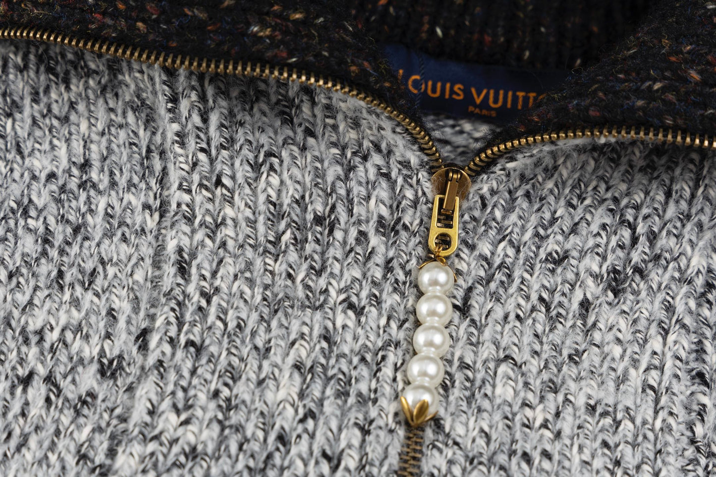 25FW gray fishing turtleneck zipper knitted cardigan