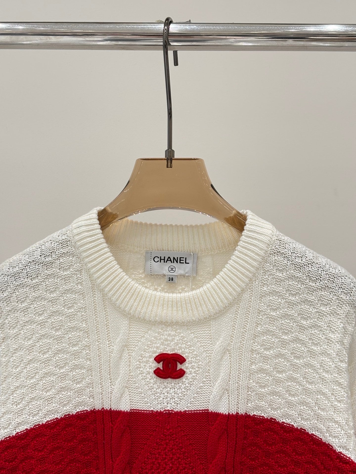 25FW New Red Patchwork Sweater