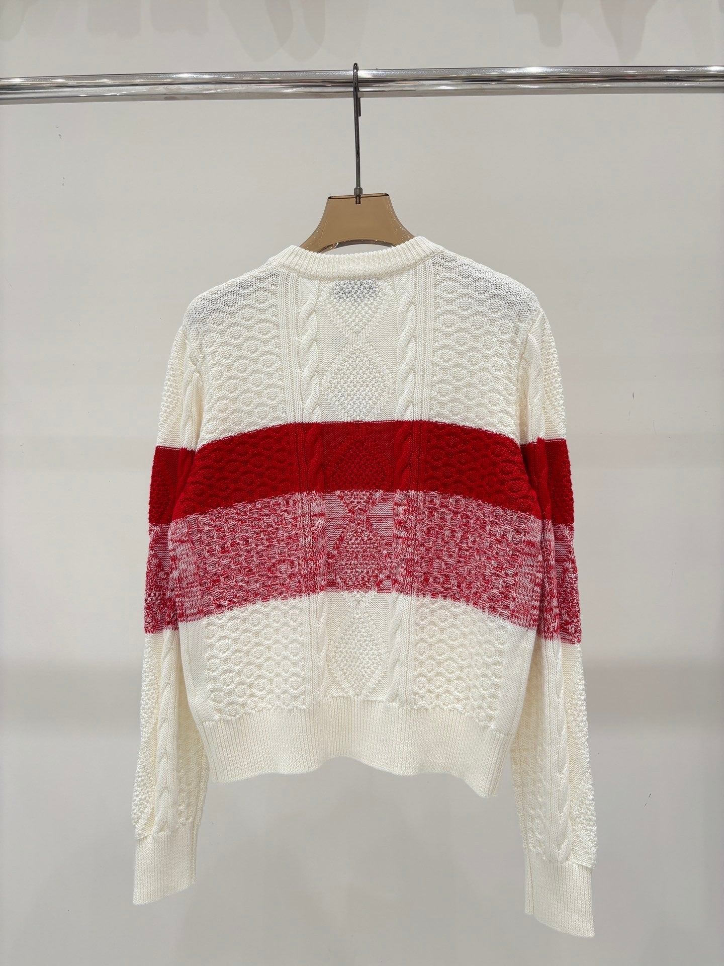 25FW New Red Patchwork Sweater