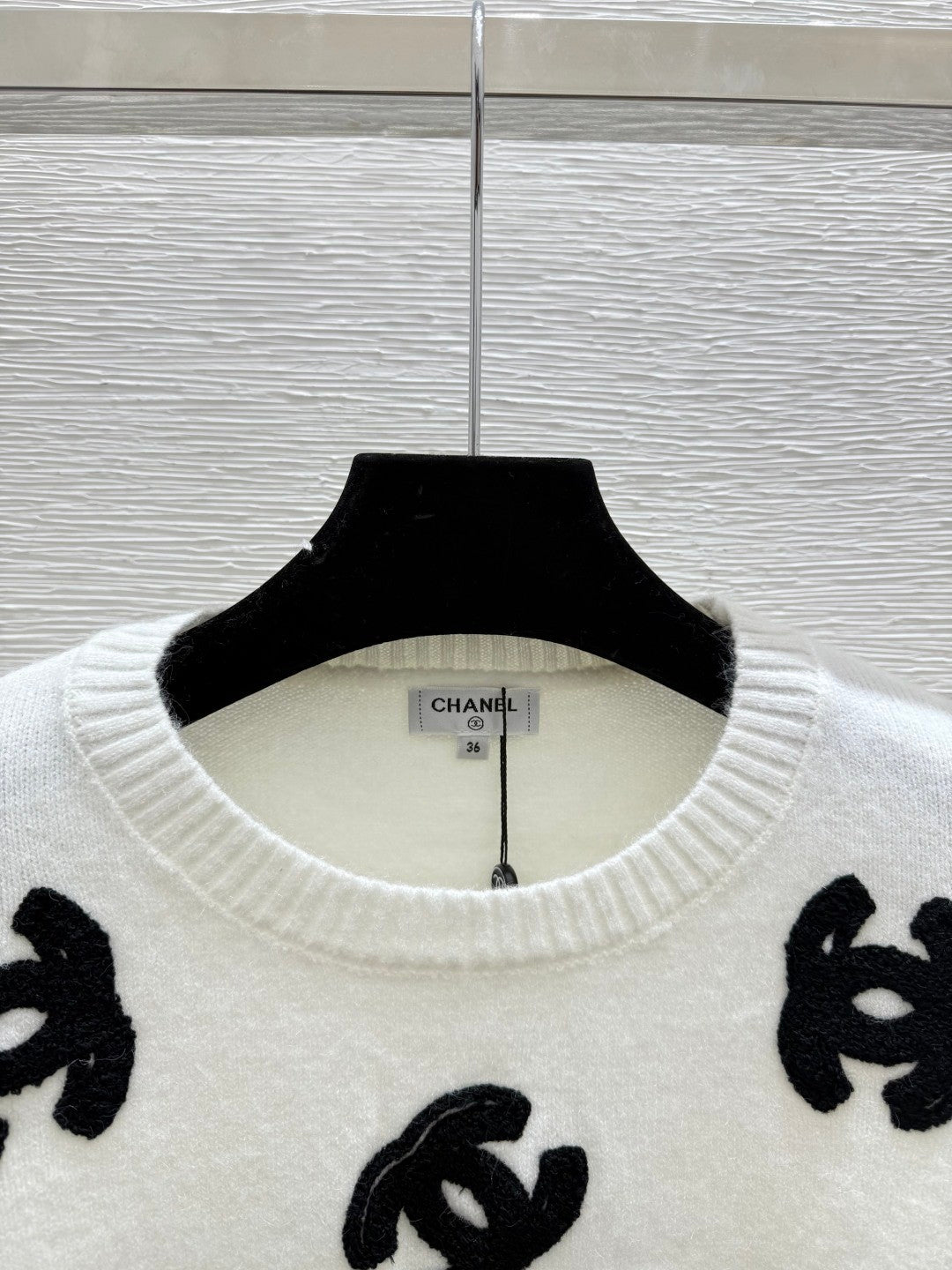 25FW New Letter Embroidered Crew Neck Sweater