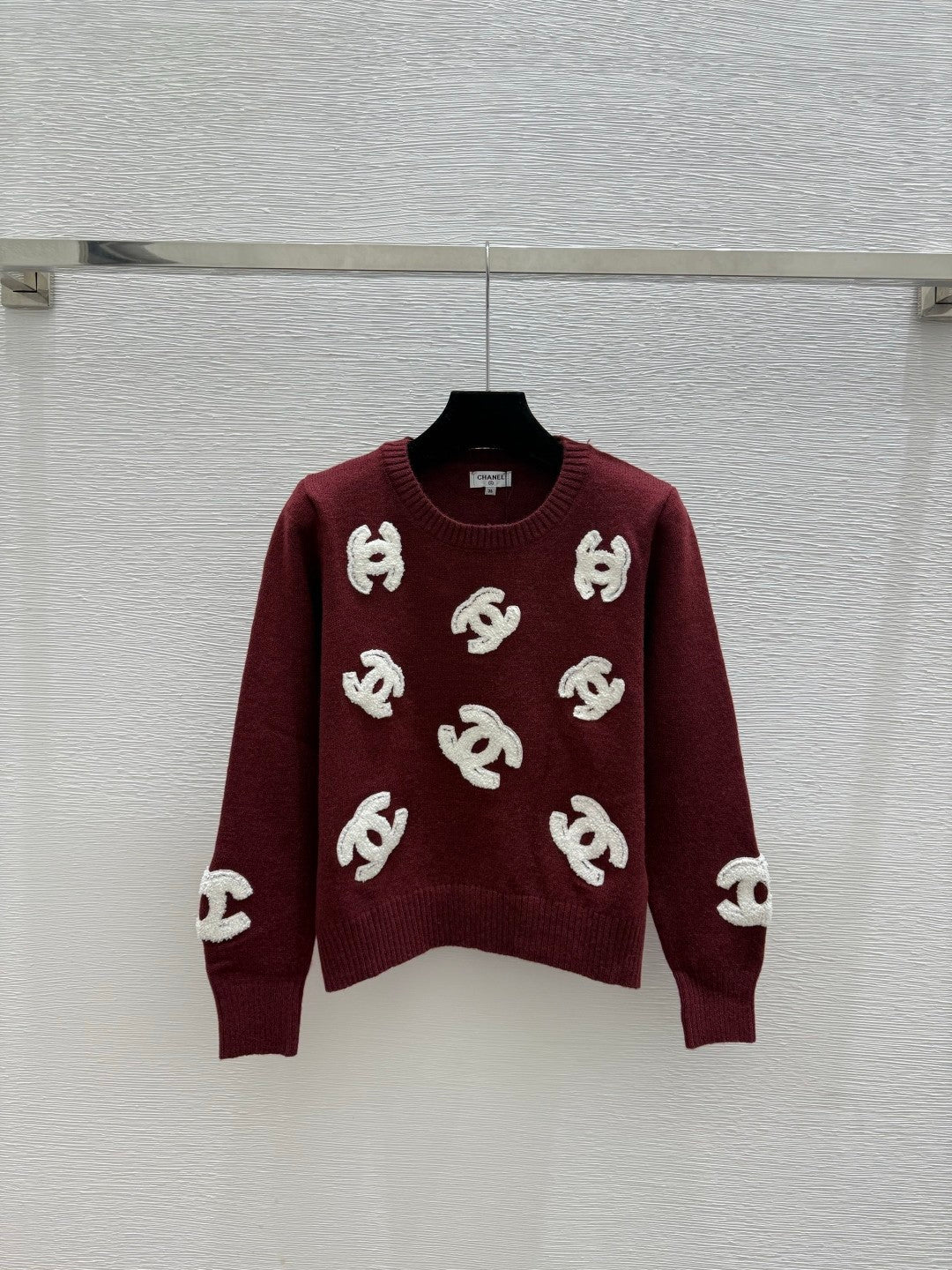 25FW New Letter Embroidered Crew Neck Sweater