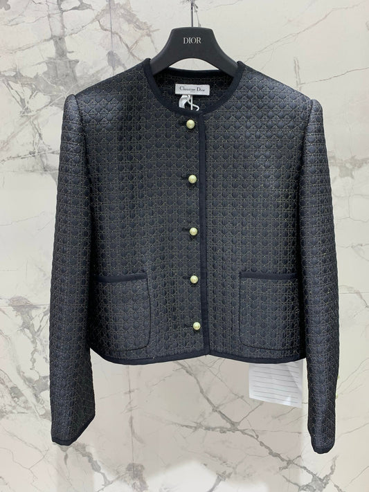 25FW New Diamond Pattern Gold Thread coat