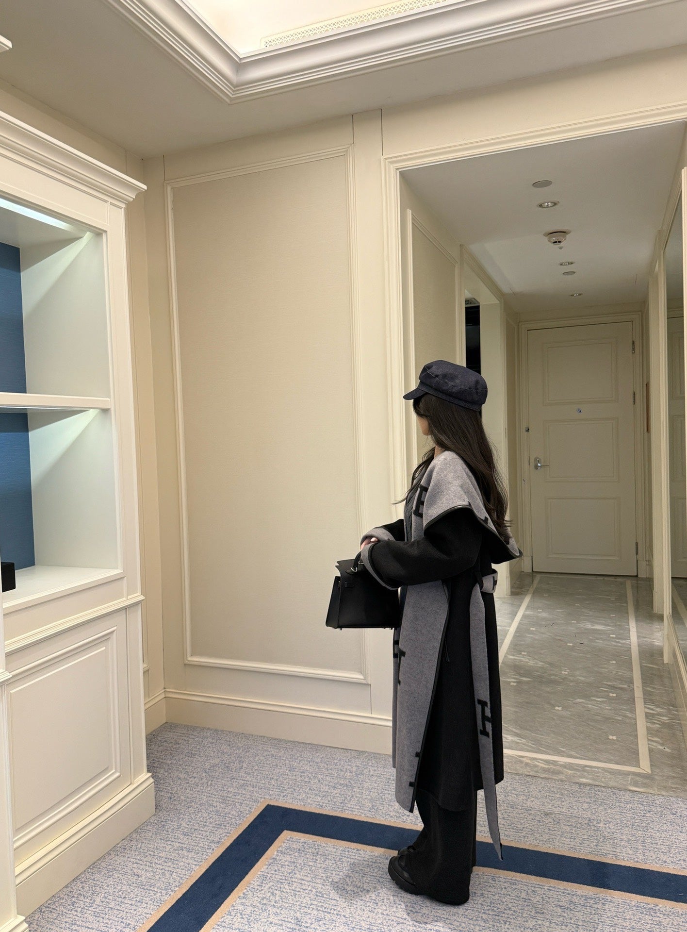 25FW NEW silhouette hooded cashmere coat