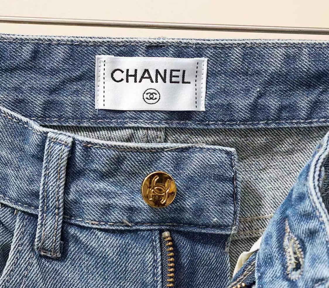🔥Höchste Qualität🔥26SS NEU Stickerei + Beflockung Doppel-C-Buchstabenjeans