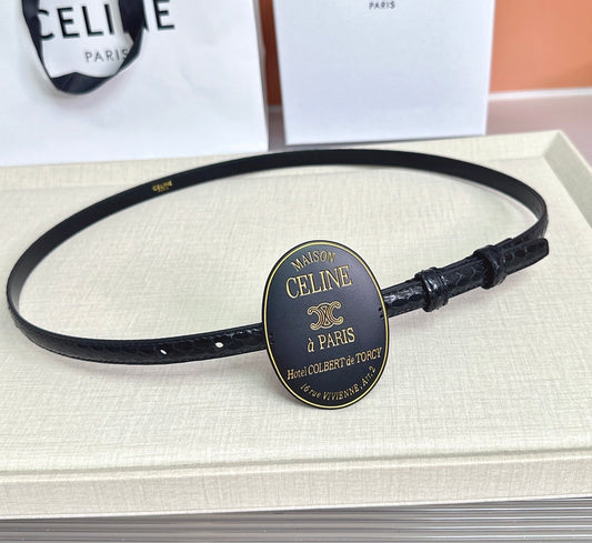 26FW New Top-Grain Cowhide Shield Belt 13mm