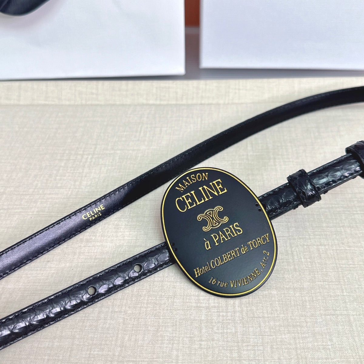 26FW New Top-Grain Cowhide Shield Belt 13mm
