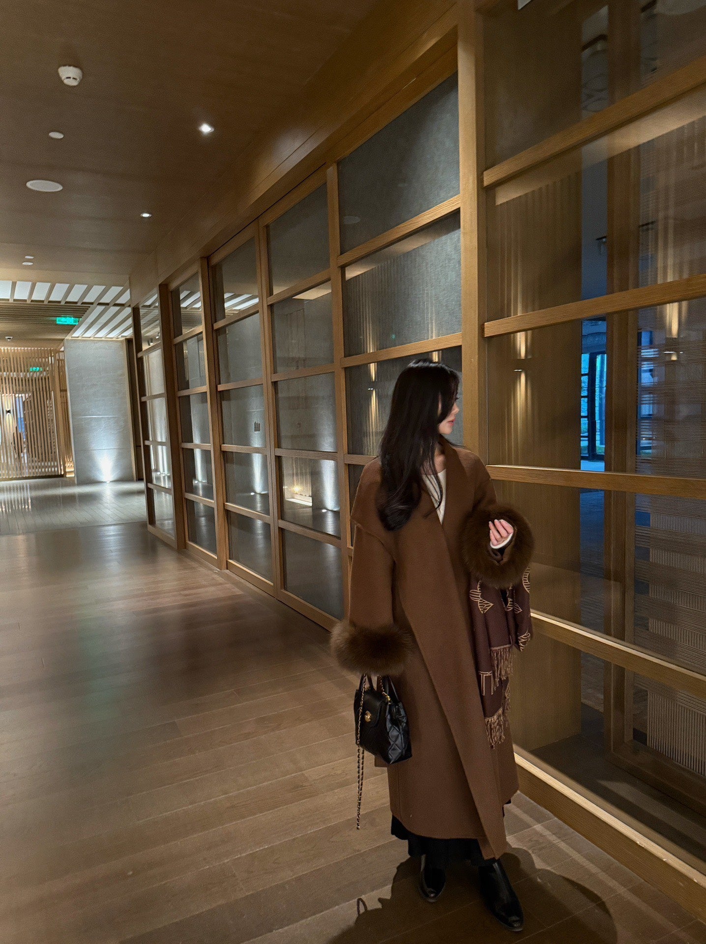 25FW NEW Fox Wool Cashmere Coat