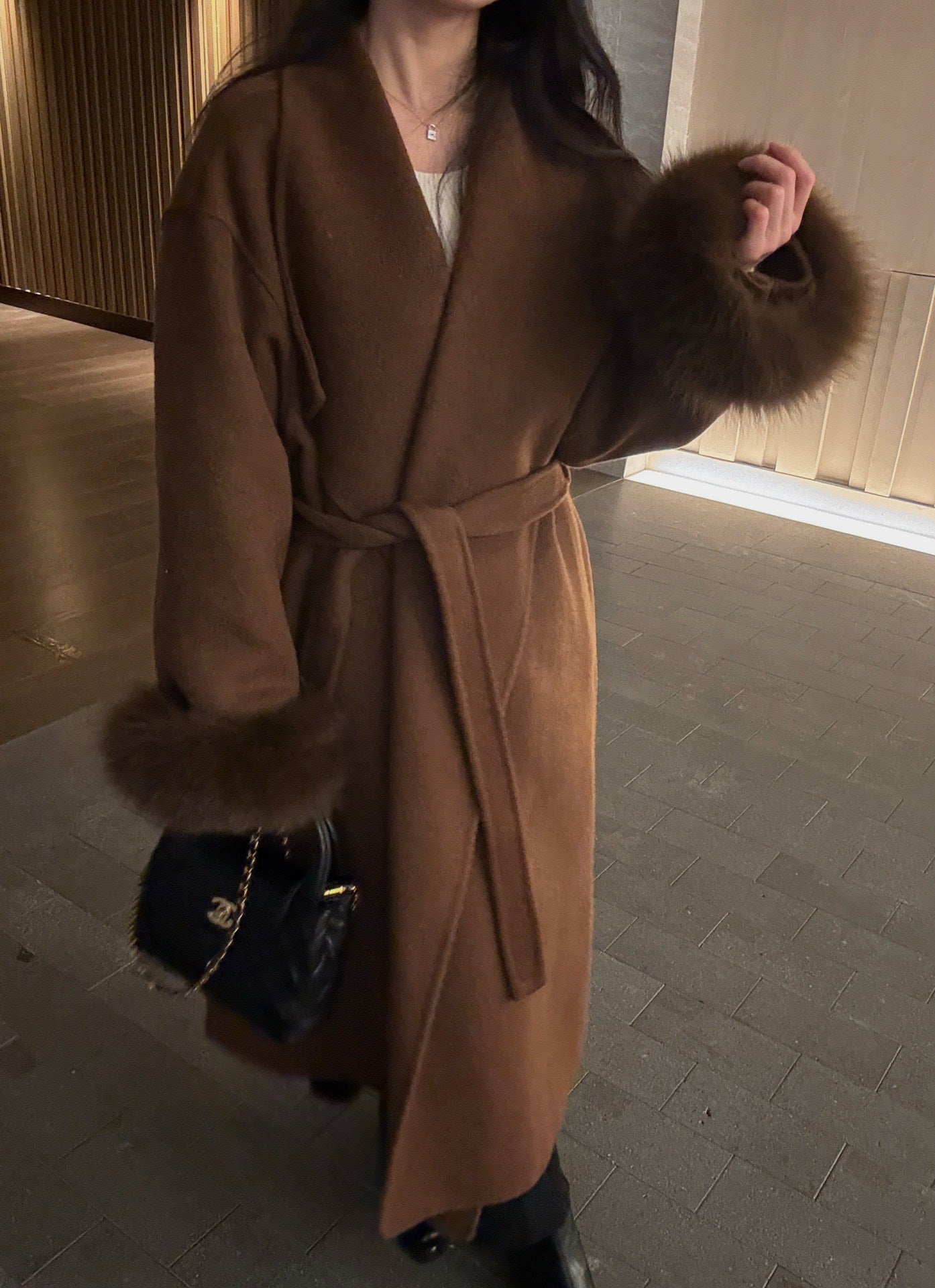 25FW NEW Fox Wool Cashmere Coat