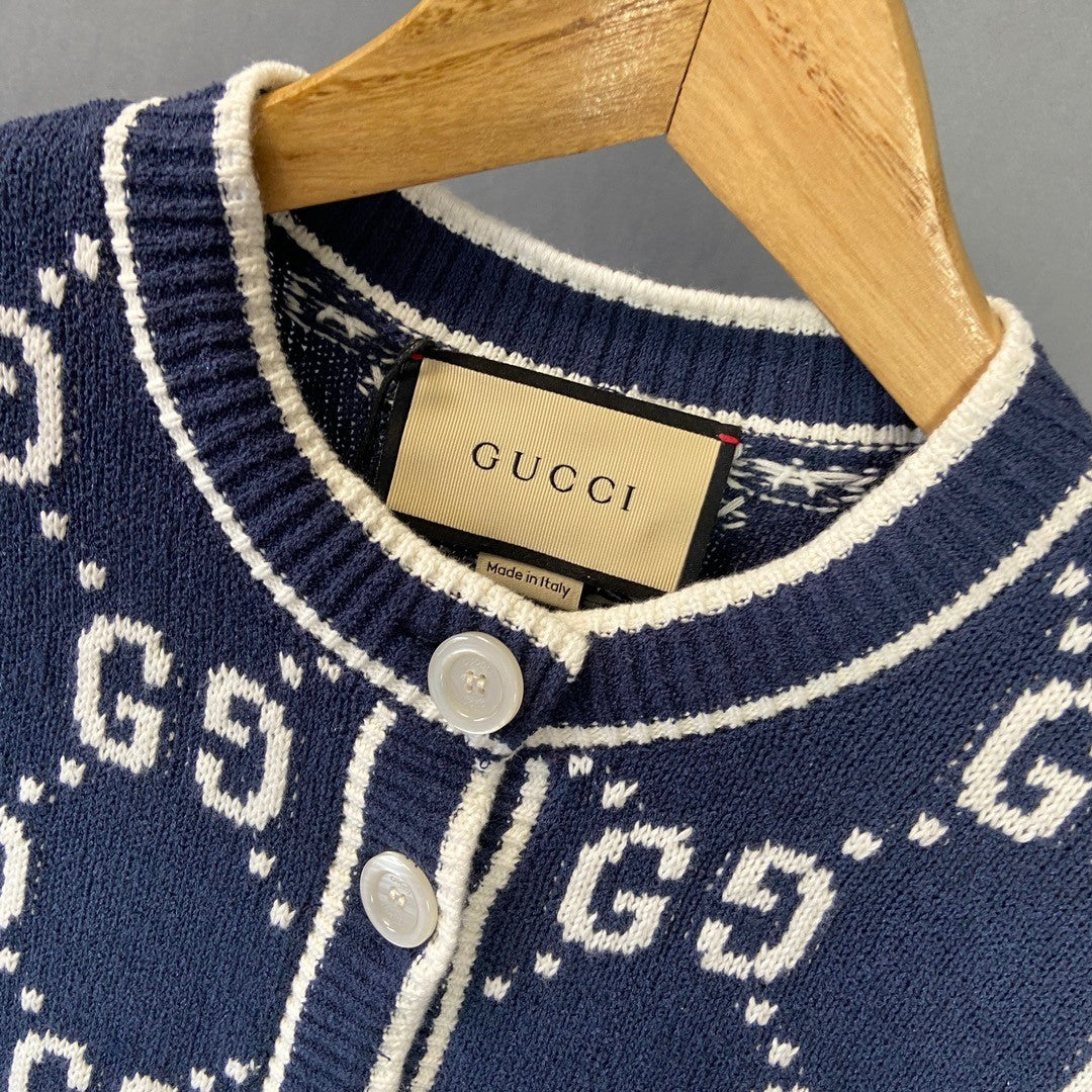 25FW New logo full of flowers knitted cardigan