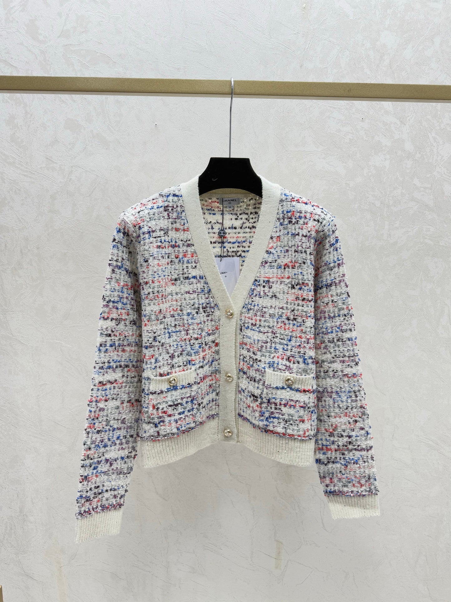 🔥HOT🔥26SS NEW Colorblock V-neck long-sleeved cardigan