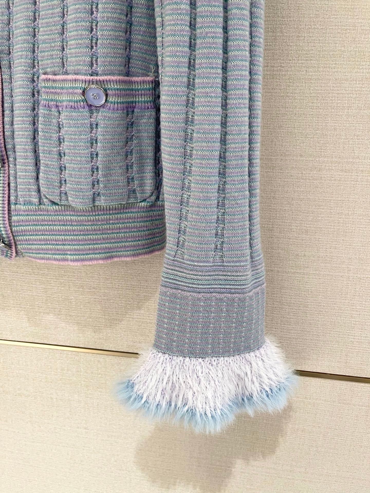 25FW New Blue tassel customization knitted cardigan