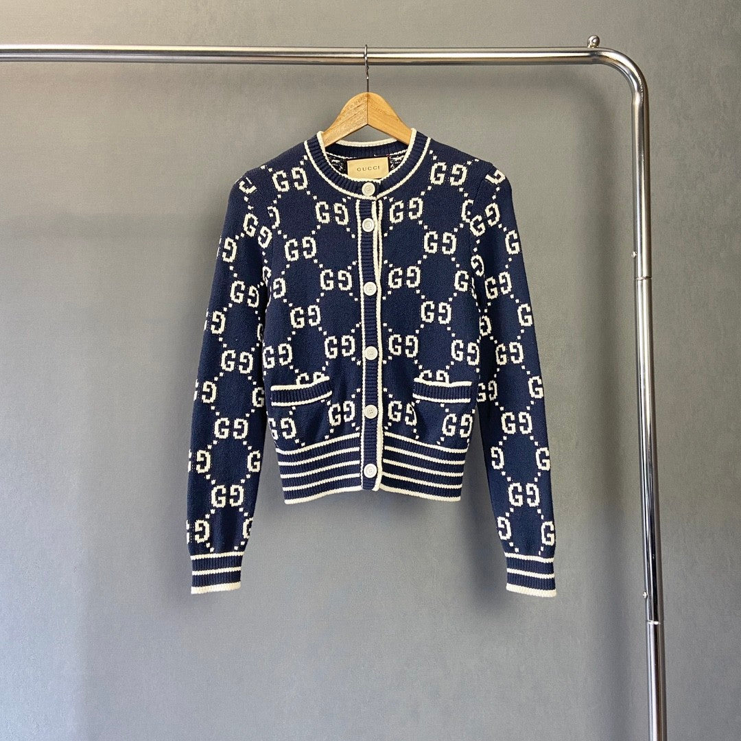 25FW New logo full of flowers knitted cardigan