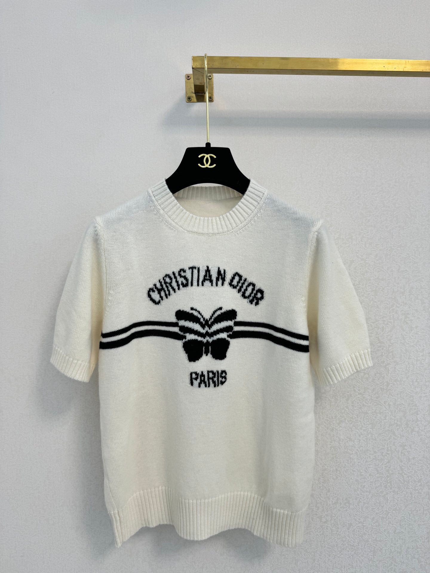 Butterfly Knitted Short Sleeve Shirt