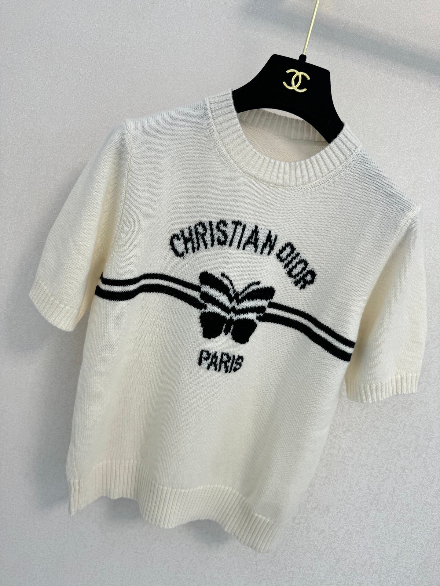 Butterfly Knitted Short Sleeve Shirt