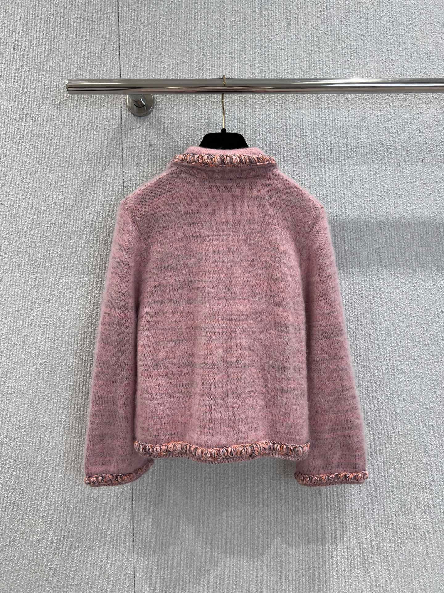 Pink Diamond-Button Cardigan