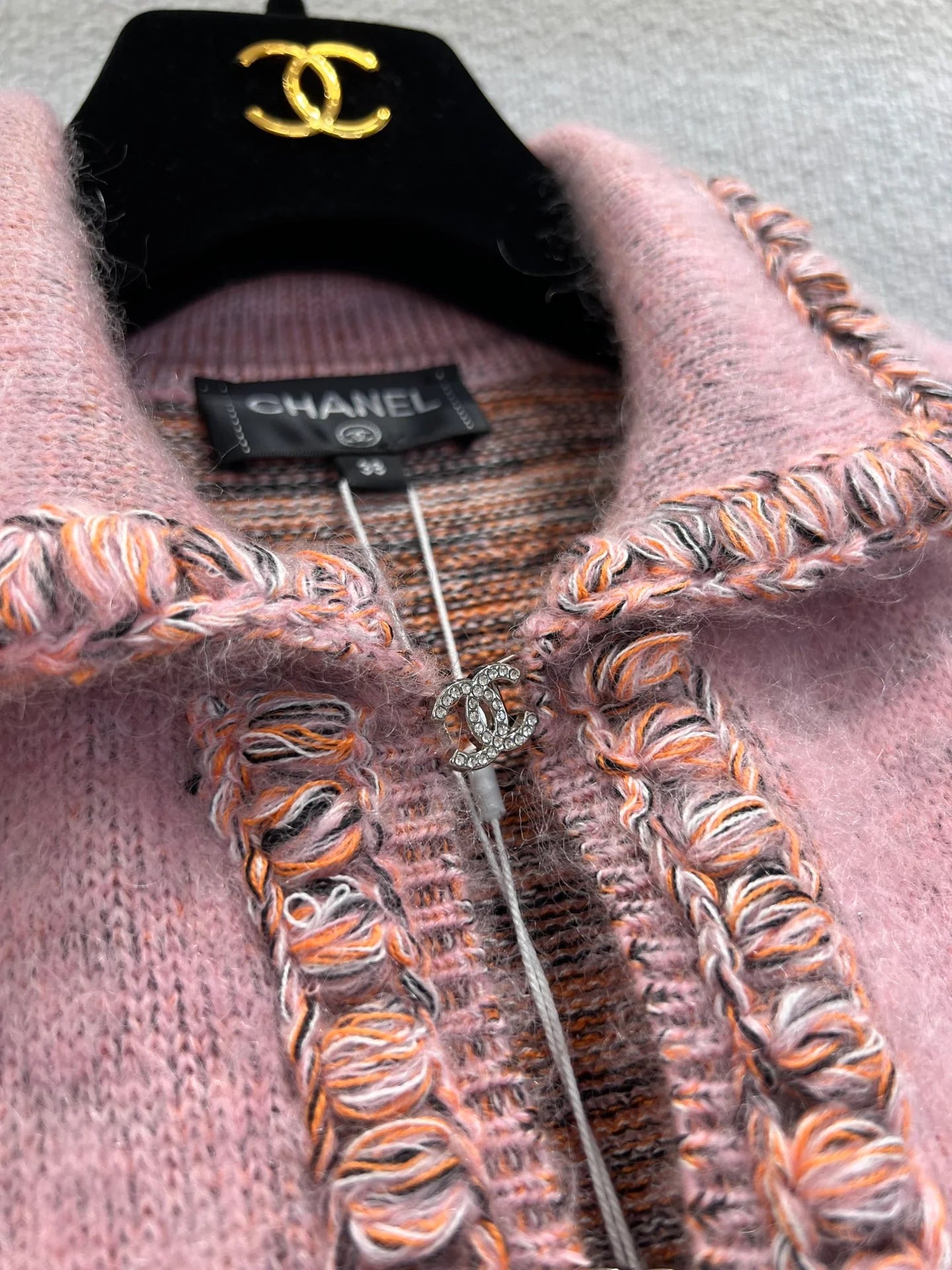 Pink Diamond-Button Cardigan