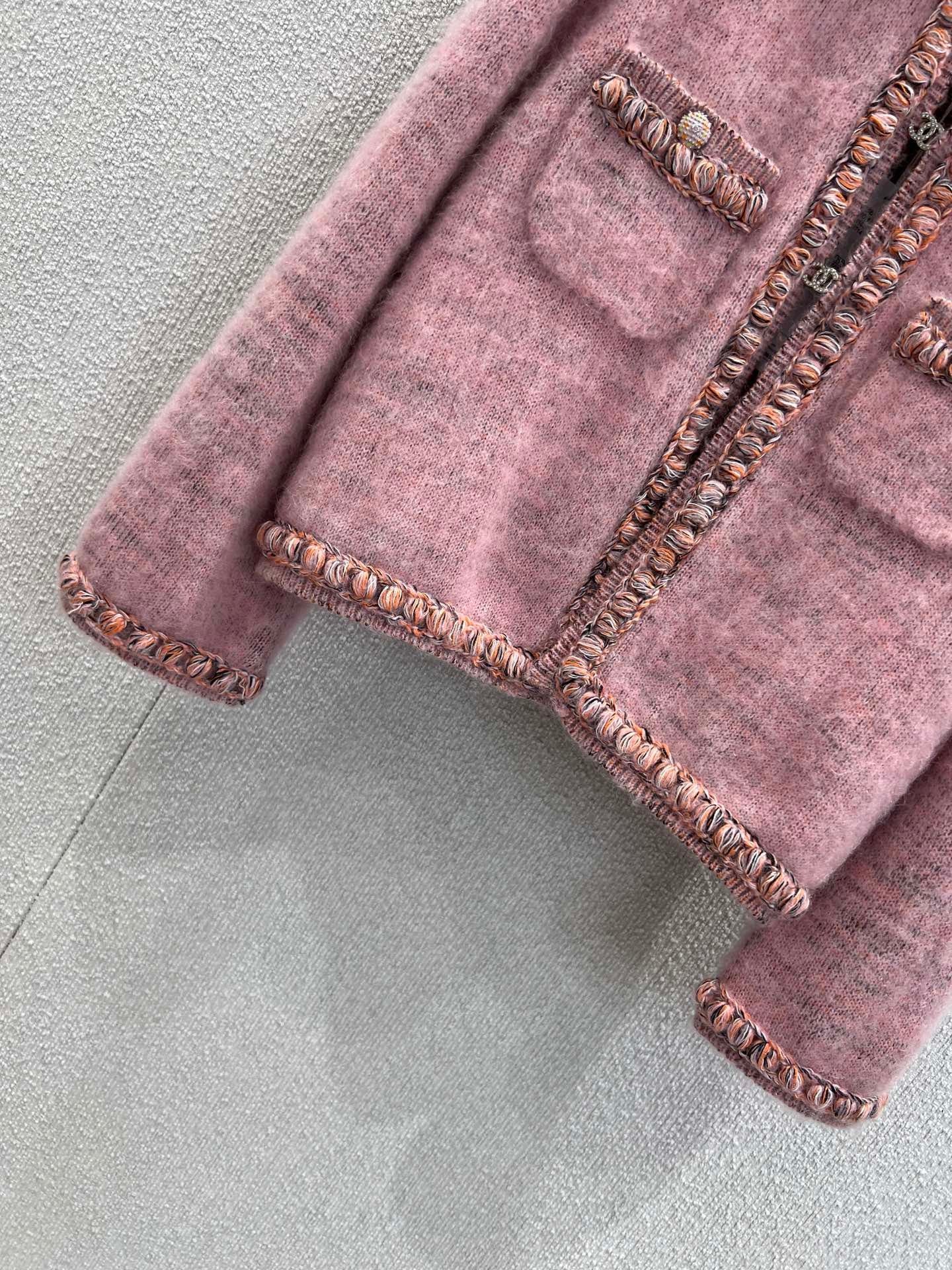 Pink Diamond-Button Cardigan