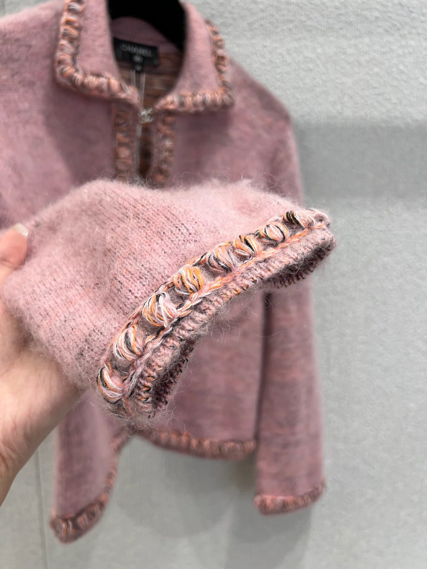 Pink Diamond-Button Cardigan