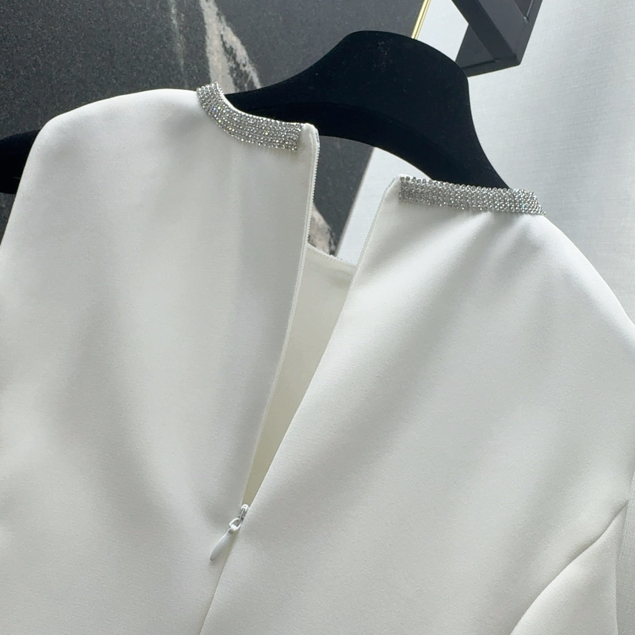 New diamond-embellished waistless design sleeveless dress