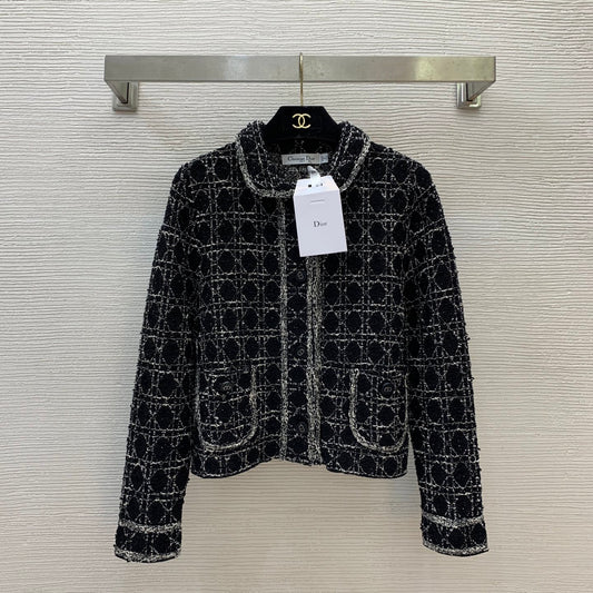 25FW rhombus letter logo button double pocket knitted cardigan
