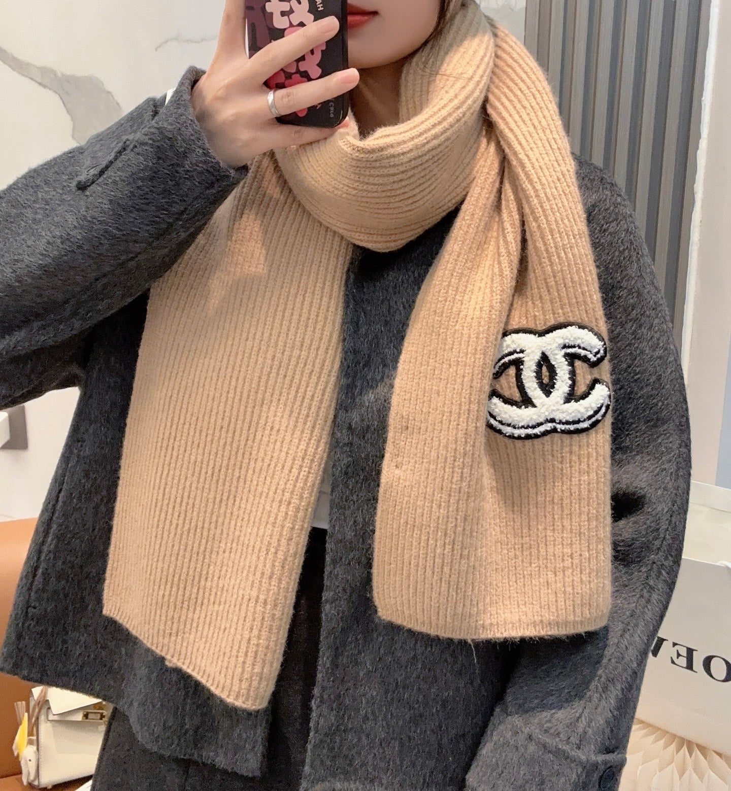 Solid color top cashmere series scarf