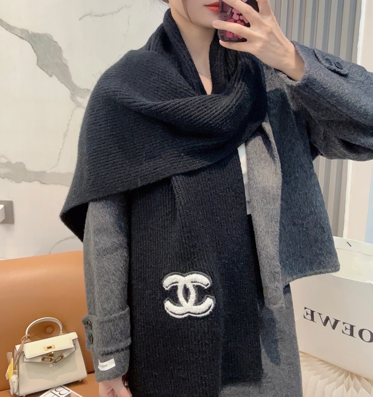 Solid color top cashmere series scarf