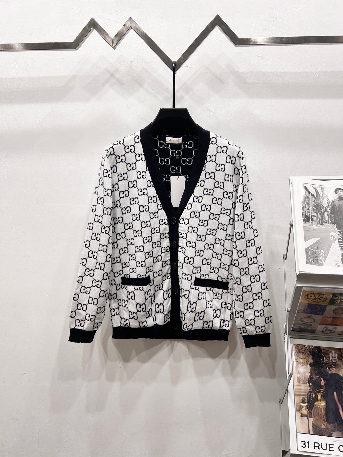 🎄Christmas limited edition🎄25 new autumn and winter logo fully embroidered jacquard knitted cardigan