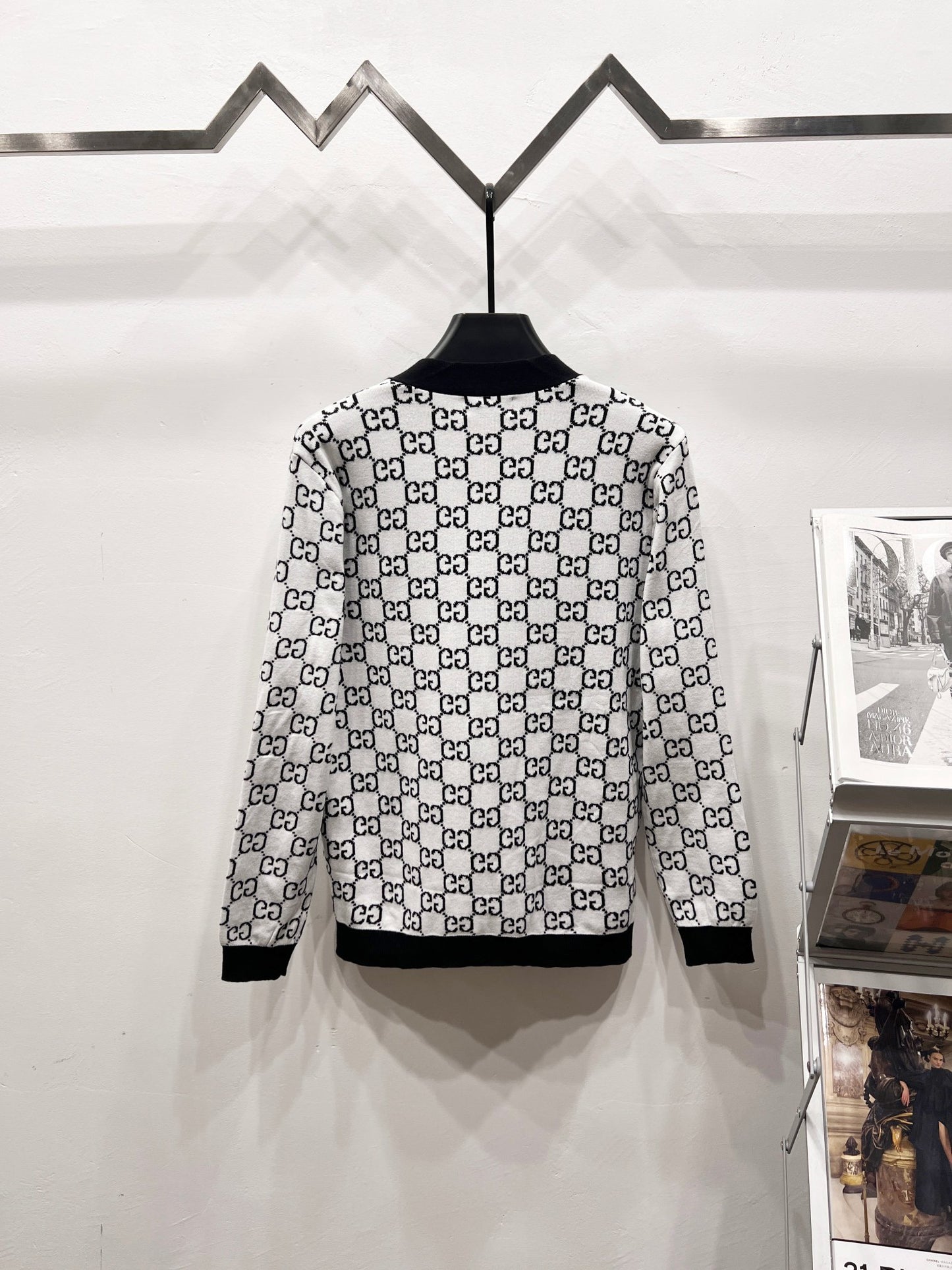 🎄Christmas limited edition🎄25 new autumn and winter logo fully embroidered jacquard knitted cardigan