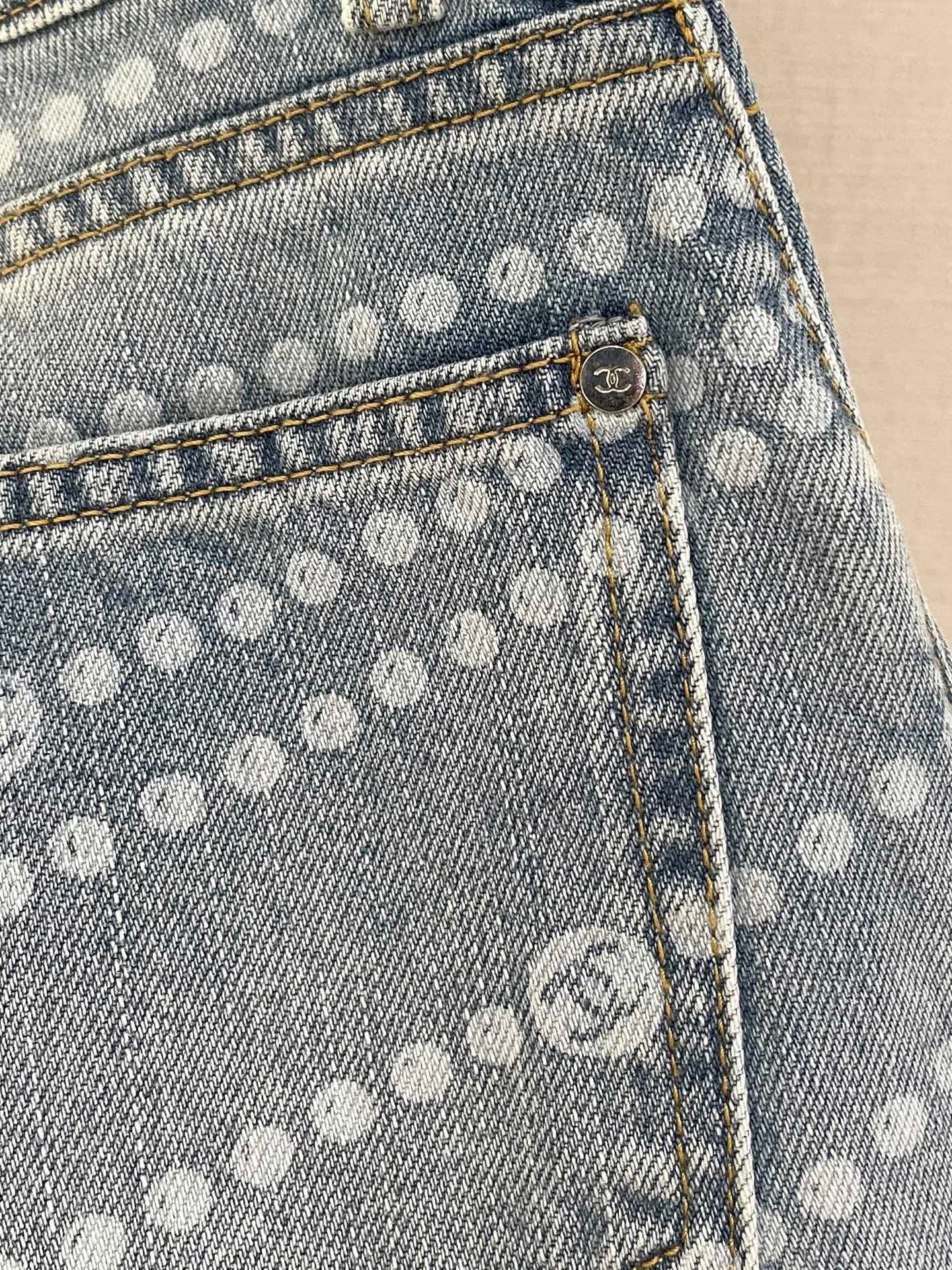 Spring/Summer New Arrival Pearl Denim Straight Leg Pants