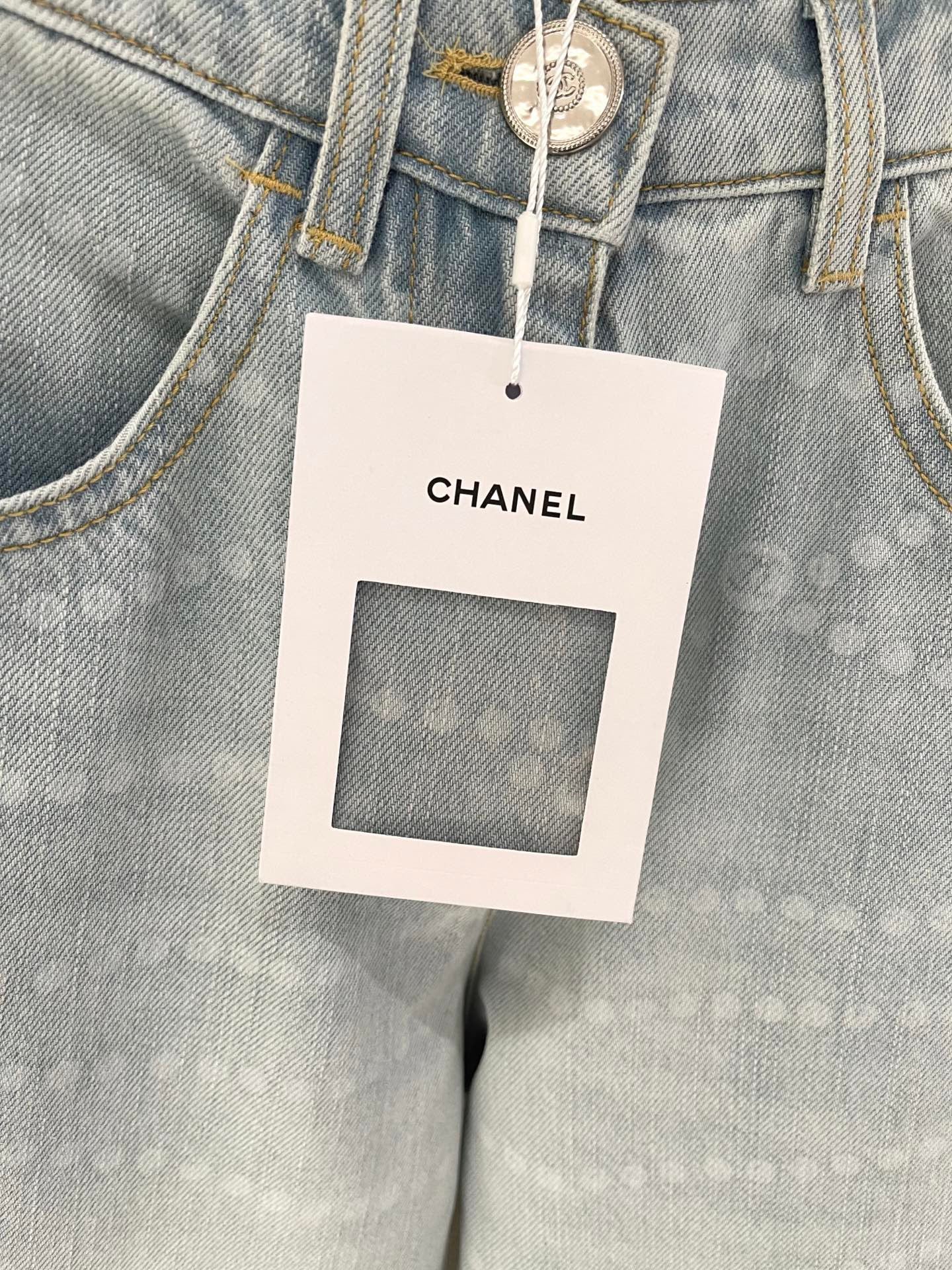 Spring/Summer New Arrival Pearl Denim Straight Leg Pants