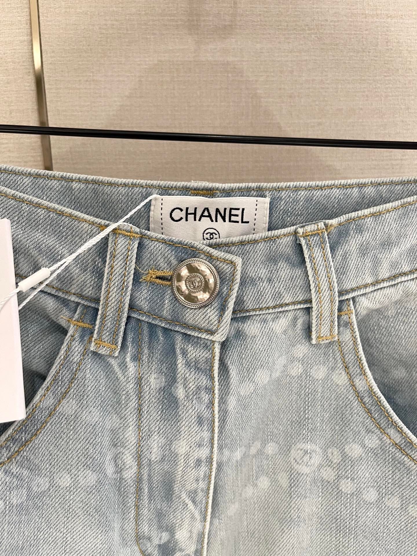 Spring/Summer New Arrival Pearl Denim Straight Leg Pants