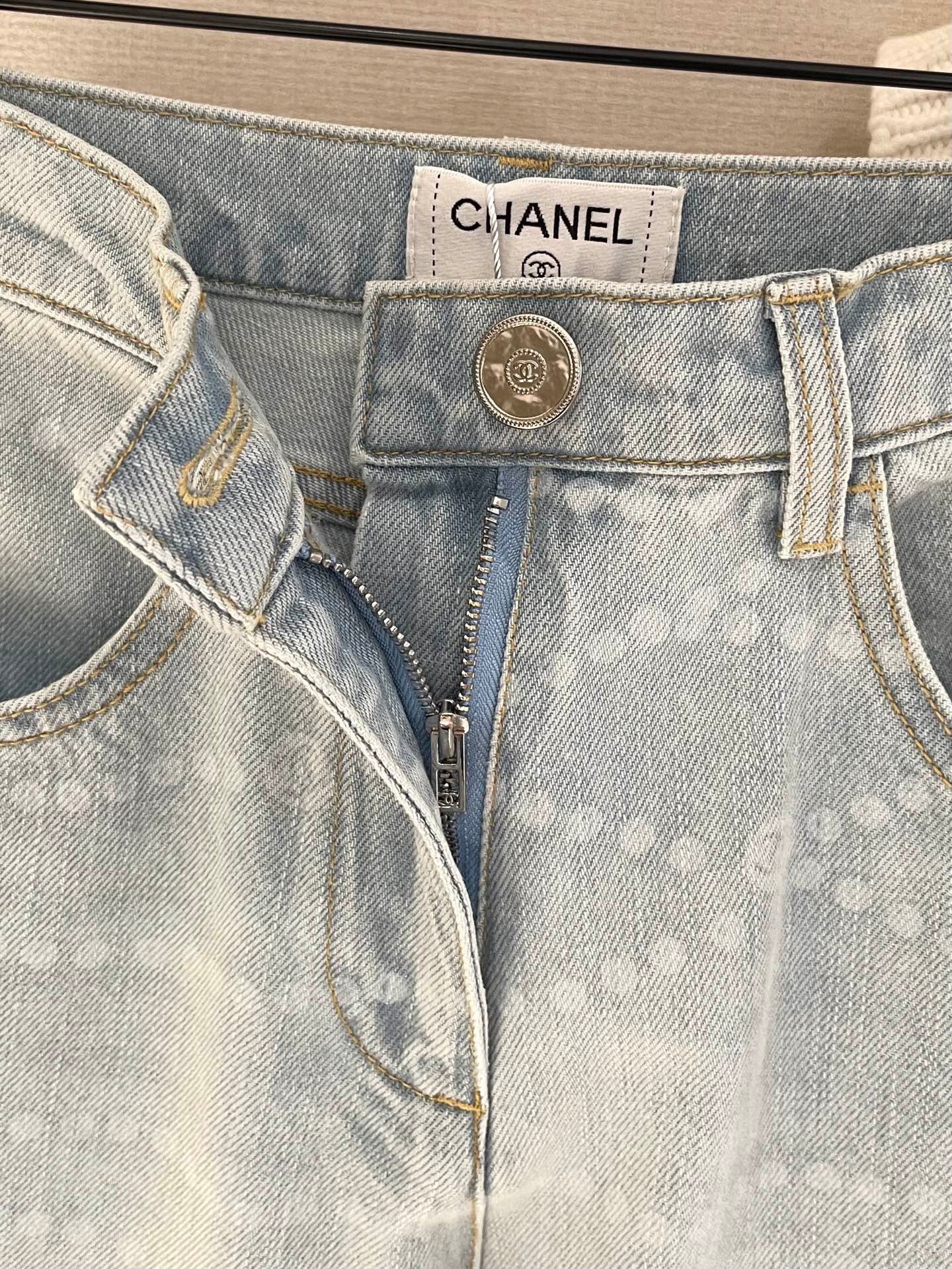 Spring/Summer New Arrival Pearl Denim Straight Leg Pants