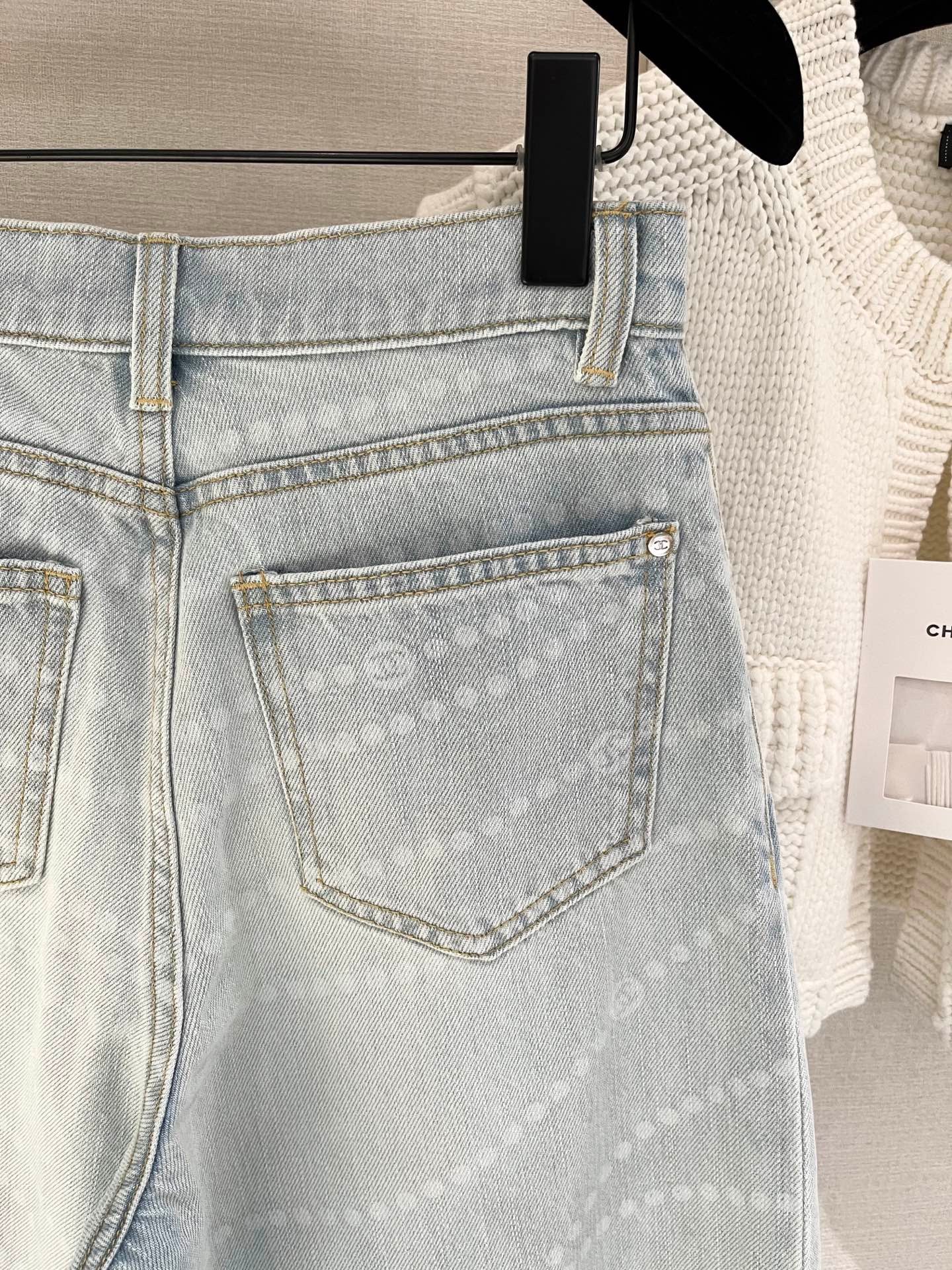 Spring/Summer New Arrival Pearl Denim Straight Leg Pants