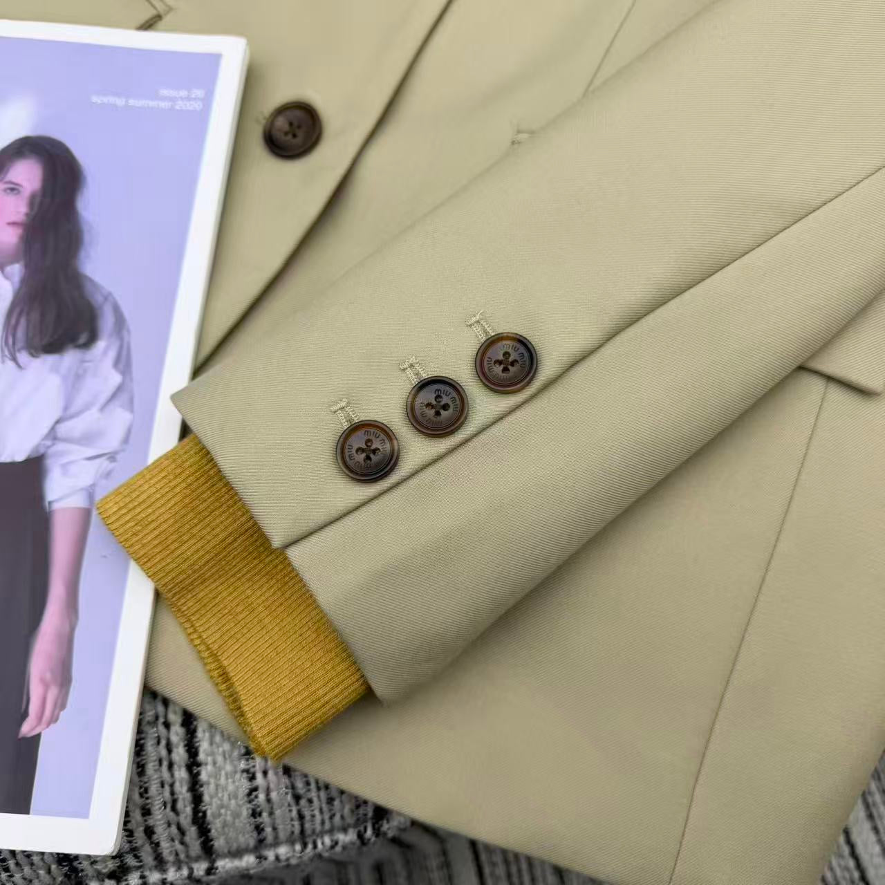 25FW new contrasting color threaded lapel suit coat