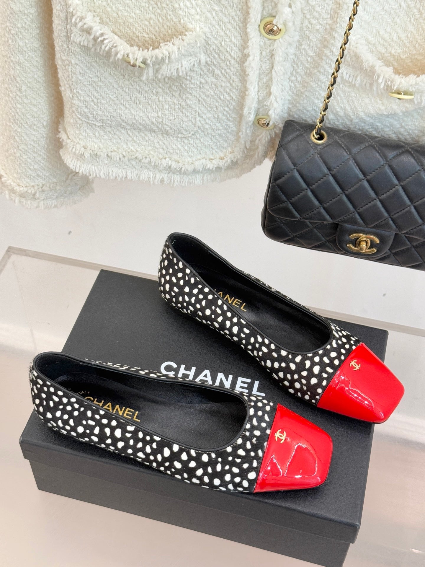 25FW classic square toe color matching flat shoes