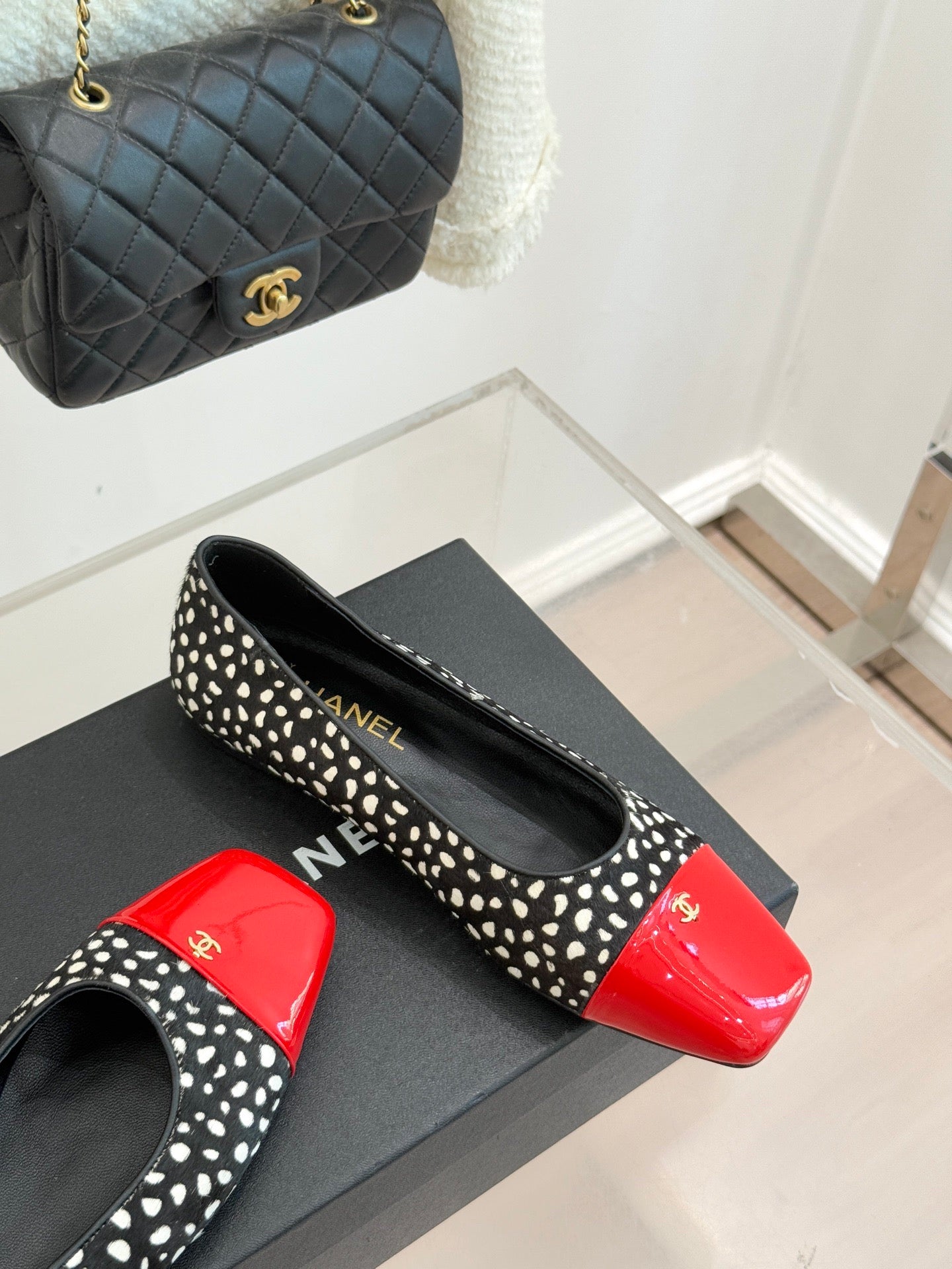 25FW classic square toe color matching flat shoes