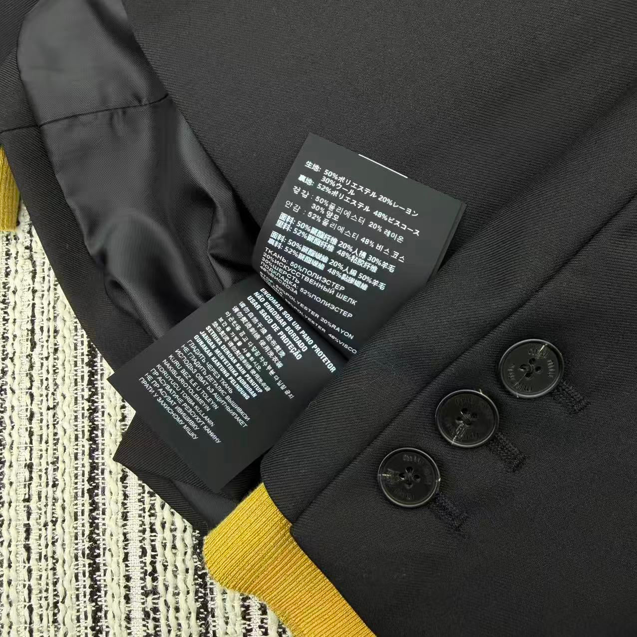 25FW new contrasting color threaded lapel suit coat