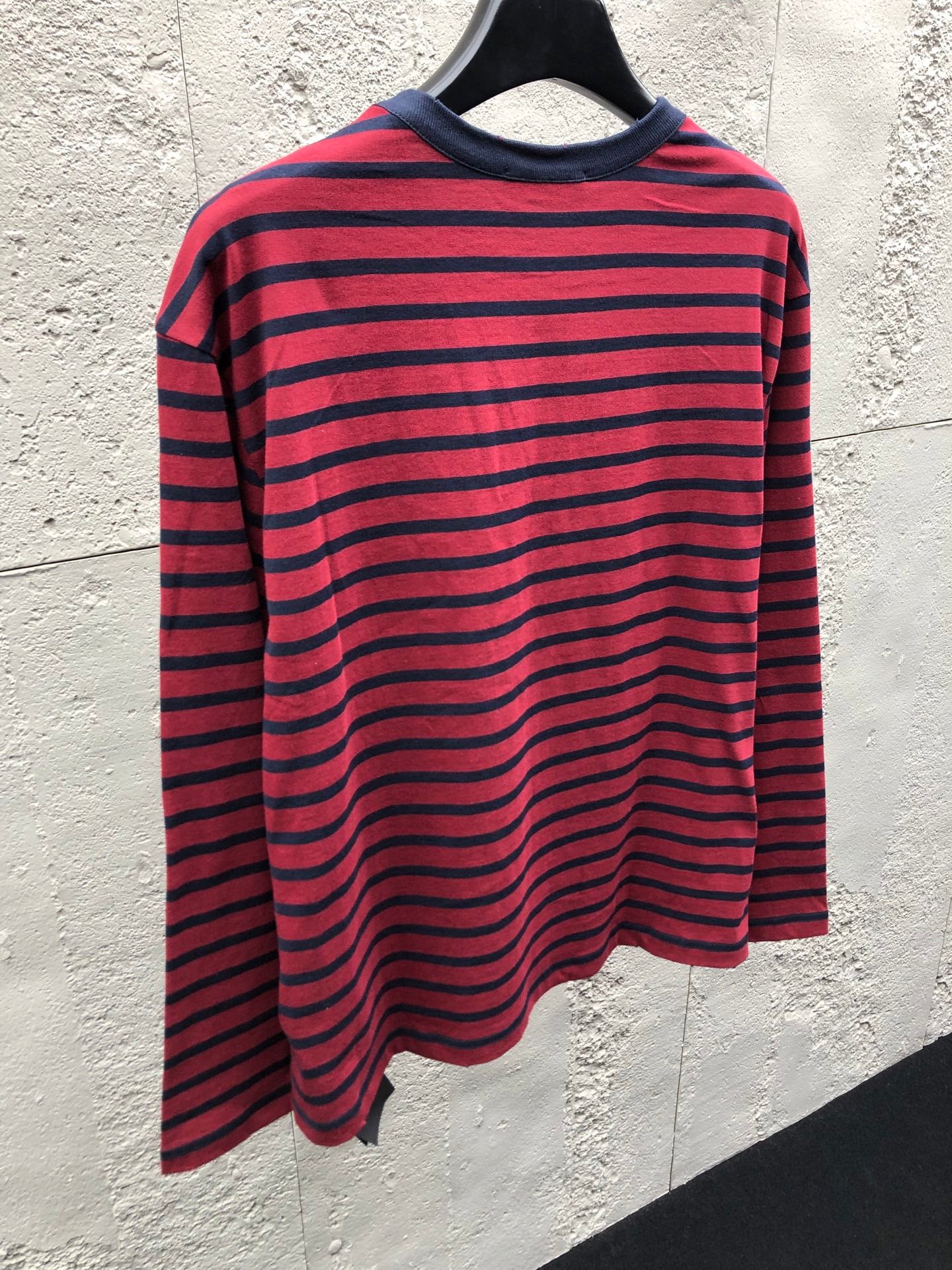 26SS latest logo red and blue striped long-sleeved shirt