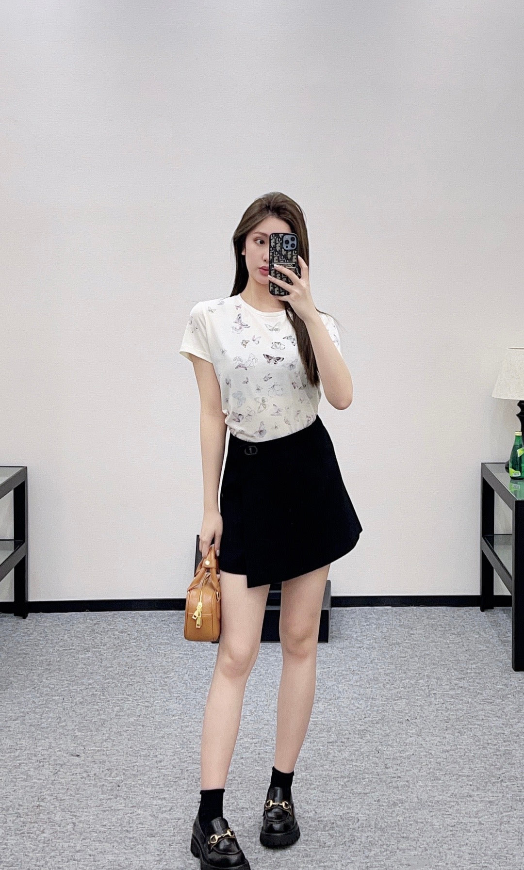 25FW new round neck butterfly print T-shirt