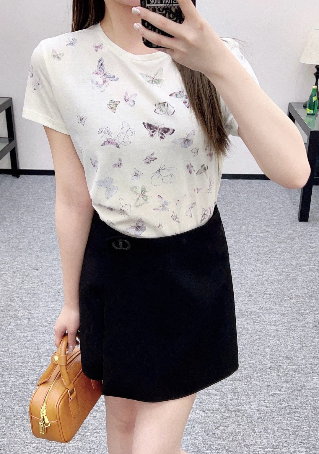 25FW new round neck butterfly print T-shirt
