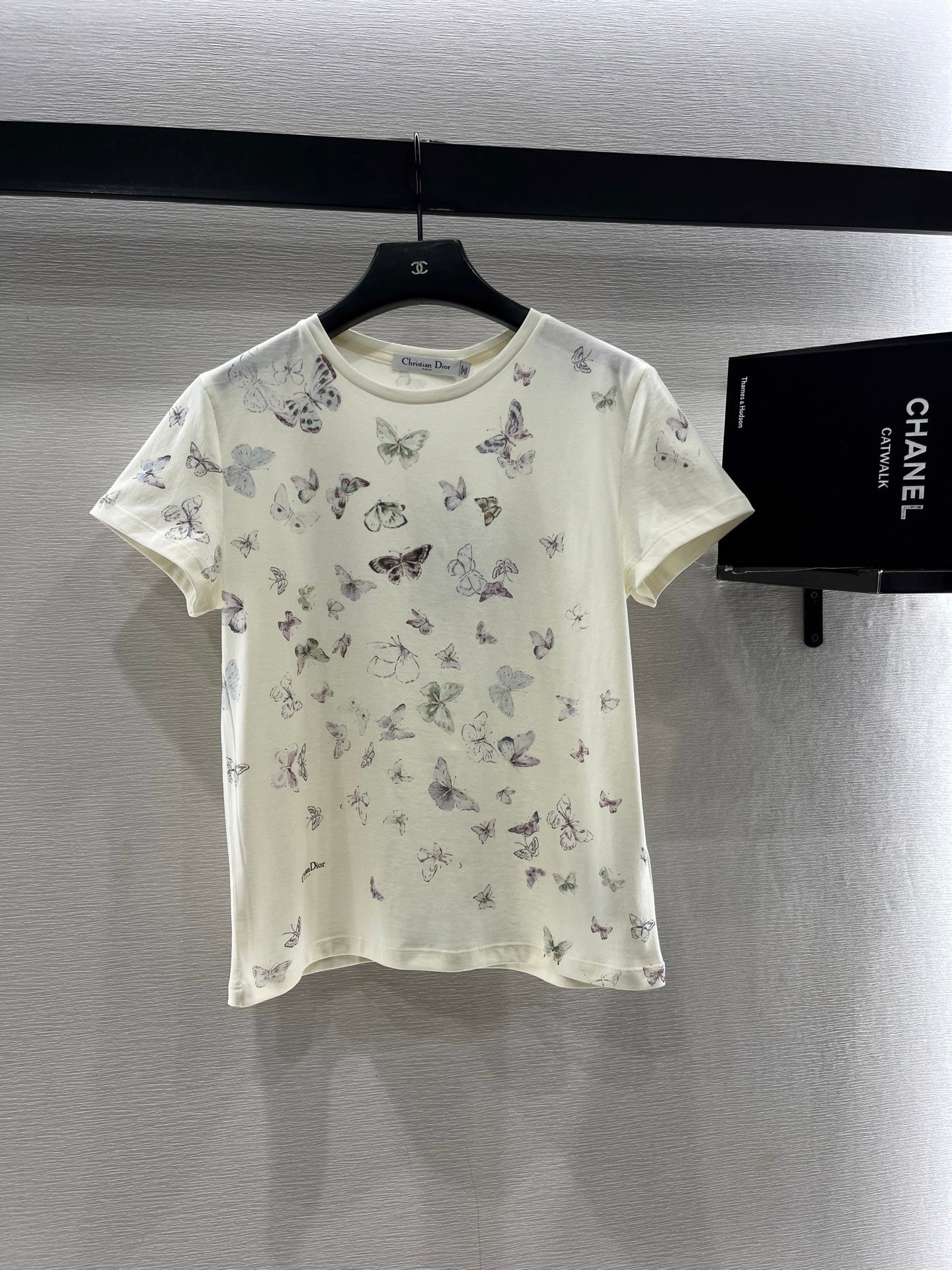 25FW new round neck butterfly print T-shirt