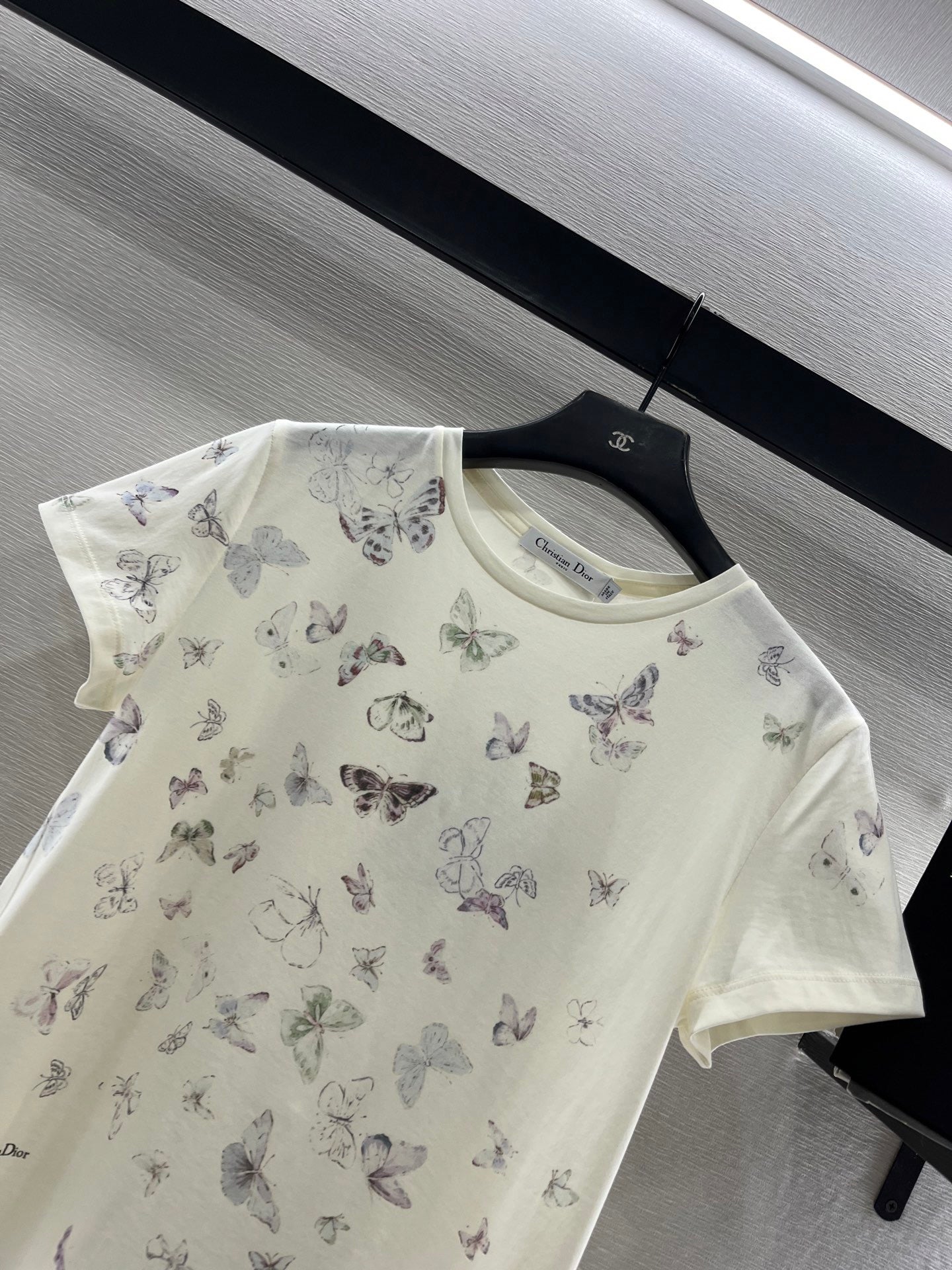 25FW new round neck butterfly print T-shirt