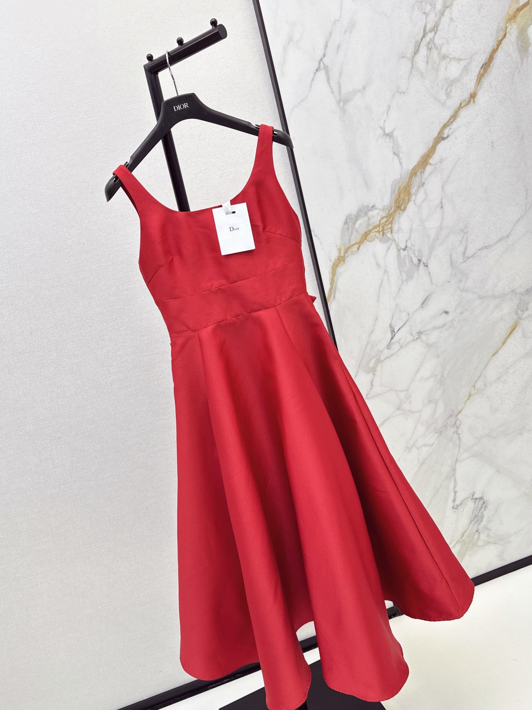 26SS New Hepburn Style Back Bow Sleeveless Dress