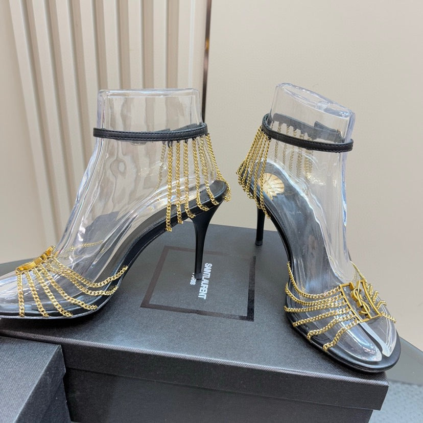 25FW new metal chain high heels (height: 9cm)