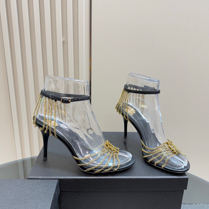 25FW new metal chain high heels (height: 9cm)